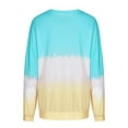 thumbnail image 4 of Brilliant Womens Tops V Neck Cotton Women's gradient long sleeved pullover T-shirt shirt top Clearance Clothes under $5.00, 4 of 7