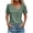 Army Green, variant on Blouses for Women Summer Asymmetric Lapel Eyelet Embroidery Button Front Short Sleeve Tops Curved Hem Soft T-Shirts