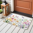 thumbnail image 6 of Rectangle Rug 2x3ft Area Rug, Watercolor Flower Leaves Butterflies Area Rugs for Living Room Bedroom, Tulips Floral Floor Mat Non-Slip Non-Shedding Carpet Indoor Accent Rugs, 6 of 9