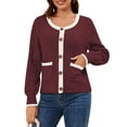 thumbnail image 6 of Hotiary Women Winter Fall Cable Knit Cardigan Sweater Button Down Knit Jackets Long Sleeve Open Front Coats Outerwear With Pockets, 6 of 8