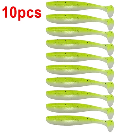 10pcs/Lot Fishing Lure 55mm 63mm 70mm T Tail Worm Soft Bait Jigging Wobblers Tackle Bass Pike Artificial Silicone Swimbait 1 55mm