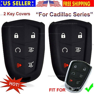 Dobrev 6 Button Silicone Cover Smart Case Fob Entry Skin Protector for Cadillac Escalade 2015 2016 2017 2018 2019 2020 Cadillac Escalade Key