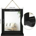 thumbnail image 3 of Sfugno Wall Mirror with Shelf, 20 x 16 inch Wall Mirror Hanging for Bathroom, Vanity, Bedroom, Entryway, Living Room(Black), 3 of 7