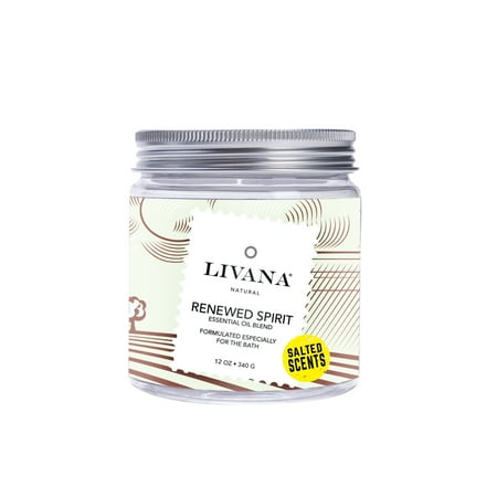 - Renewed Spirit Signature Essential Oil Salted Scents Blend by Livana, 12oz, Fragrant salts for Bath, Aromatherapy