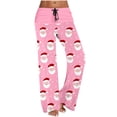 thumbnail image 2 of Roncen Women's Christmas Print Straight-Leg Pants - Loose Fit Casual Trousers with Fashionable Lace-Up Waist Detail, 2 of 6