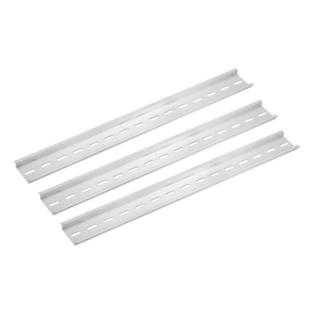 

Uxcell 3 Pcs DIN Rail Slotted Aluminum Mounting Guide 300mm Long 35mm Wide 7.5mm High Silver Tone