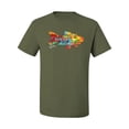 thumbnail image 2 of Wild Bobby, Colorful Rainbow Goldfish Animal Lover Men's Graphic T-Shirt, Military Green, Small, 2 of 3