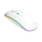 Wireless Rechargeable LED Lighted Mouse, Silent 2.4GHz Wireless Mouse For Laptop, Desktop