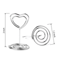 thumbnail image 6 of 120 Pcs Card Holder Heart Shape Table Picture Stand Wire Tabletop Photo Holder Menu Clips,Silver, 6 of 6