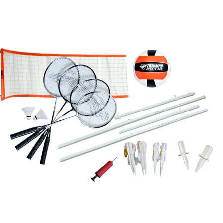 Triumph Sports Advanced Volleyball/Badminton Combo Set