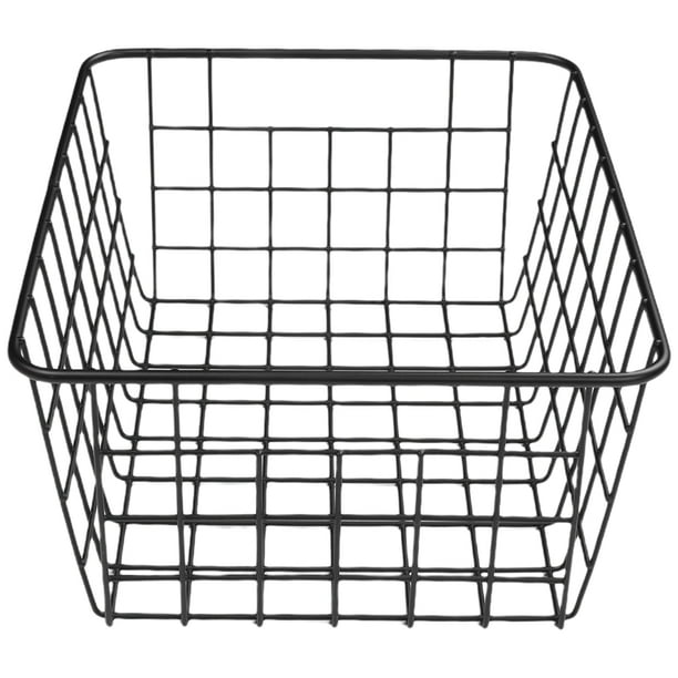 2 Pack Wire Storage Baskets, Farmhouse Metal Wire Basket (Black