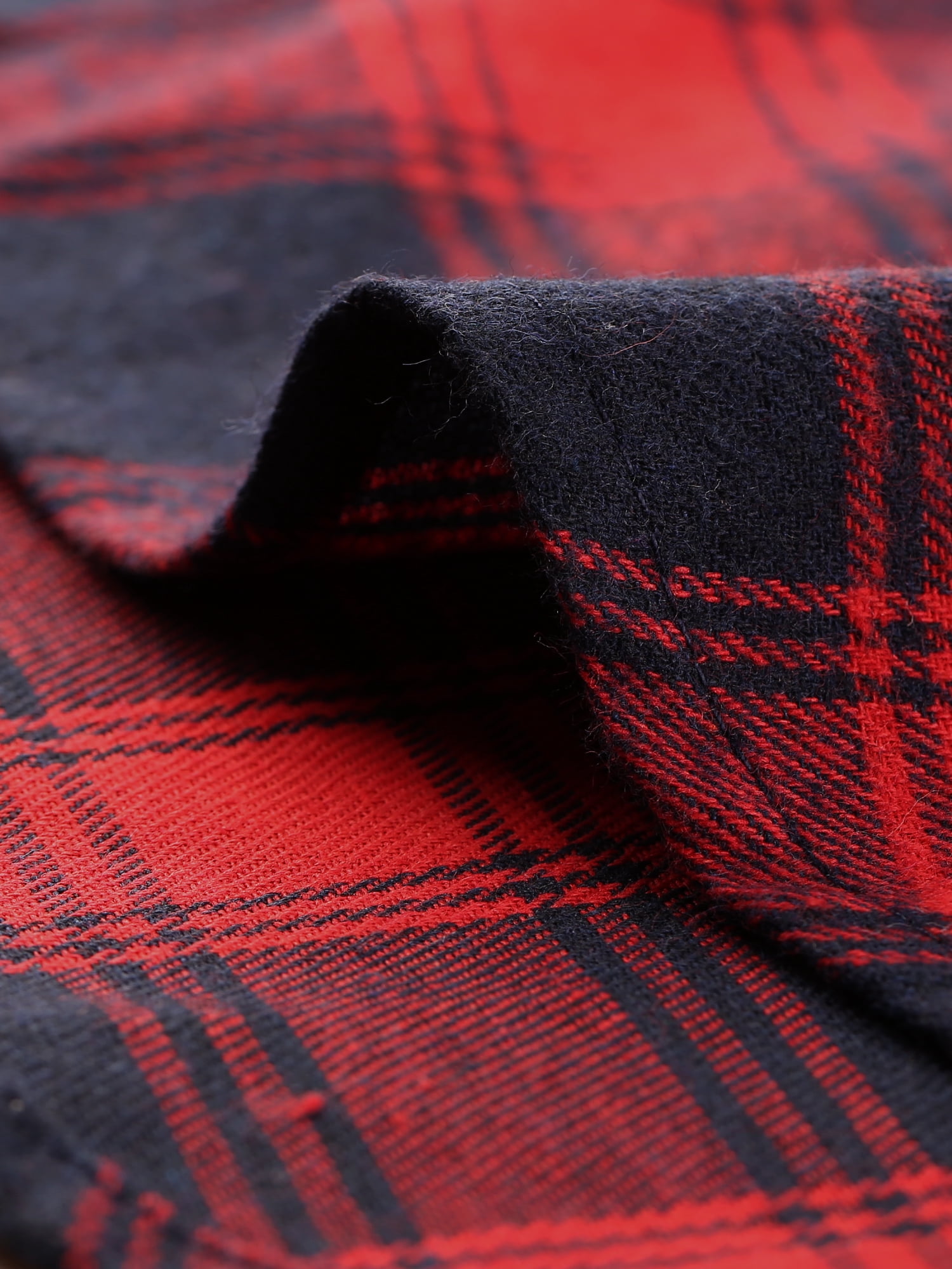 DARING DIVA Women's Casual Boyfriend Plaid Button Down Flannel Shirt M Dark Blue Red