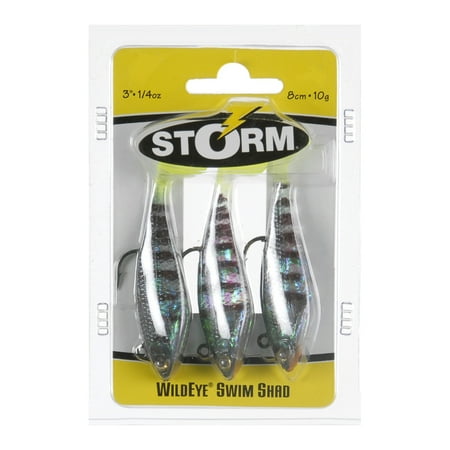 UPC: 0039984915529 | Storm WildEye Swim Shad 3 Fishing Lure 1/4oz Bluegill 3pcs