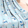 thumbnail image 3 of Light Blue Christmas Snowman Pattern Blanket,Comfortable Soft Flannel Throw Blanket,All Season,Warm Lightweight Blankets for Sofa Bed Couch Living Room Chair,30"x40", 3 of 4