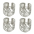 thumbnail image 1 of 4 servilleteros plateados con forma de rosa hueca, hebillas de hierro, elegantes servilleteros para mesa de comedor o fiesta, 1 of 7