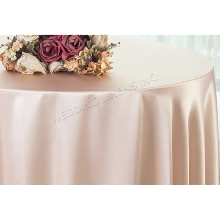 

Wedding Linens Inc. 90 Round Satin Table Cover Tablecloth - Bush Pink