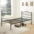 thumbnail image 3 of VECELO Twin Size Platform Bed Frame, Metal Bed Frame with Headboard and Footboard, No Box Spring Needed, Black, 3 of 7