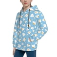 thumbnail image 2 of KLL Unisex Kids Boys Girls Hooded Pocket Pullover Hoodies-Blue Popcorn, 2 of 5