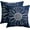 Navy Daisy, variant on Yellow Daisy Flower Pillow Covers 18x18 Inch Set of 2 Spring Summer Floral Bloom Decorative Throw Pillows Seasonal Linen Pillow Cases Farmhouse Home Decor for Cushion Couch Sofa Outdoor