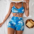 thumbnail image 4 of Printed Split Swimsuit Set for Women Removable Bra Pad Polyester Summer 2 Pcs, 4 of 8