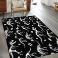 thumbnail image 2 of Area Rug for Living Room, Halloween Dinosaur Black Non-Slip Indoor Large Carpet for Bedroom/Dining Room, Funny Dino Skull Boys Girls Children Washable Low-Profile Floor Runner Rugs - 4 x 6 Ft, 2 of 8