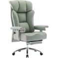 thumbnail image 2 of Desk Office Chair Big  Back PU Leather Computer Chair  Executive Office Chair with Leg Rest and Lumbar Support  Grey Office Chair, 2 of 5