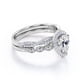 thumbnail image 4 of JeenMata Anillo de Compromiso Vintage con Circonita Cúbica y Piedra Natal de Abril en Talla Pera de 1,5 Quilates: Conjunto Nupcial con Halo Pavé en Oro Blanco de 18 K sobre Plata, 4 of 6