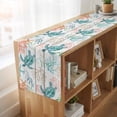 thumbnail image 6 of Table Runners 108 Inches Long Dress Scarves, Teal Red Coastal Farmhouse Coffee/Dining/Kitchen Table Runner for Living Room, Beach Nautical Sea Turtle Coral Starfish Vintage 13x108 Inch, 6 of 9