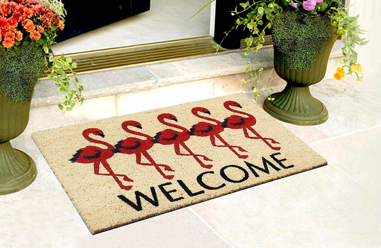 A1HC First Impression Flamingo Welcome Mat 18" X 30" Front Door Mats Entryway Doormat