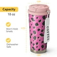 thumbnail image 4 of Leopard Print 18oz Double Drinking Coffee Mug – Vacuum Insulated Stainless Steel Travel Cup with Leakproof Lid, 316 Steel Thermos Tumbler for Hot & Cold Beverages, 4 of 6