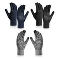 thumbnail image 2 of Htwon Winter Gloves Men Touchscreen Winter Work Gloves Warm Fleece Gloves Soft Lining Elastic Cuff Glove (Light Gray), 2 of 13