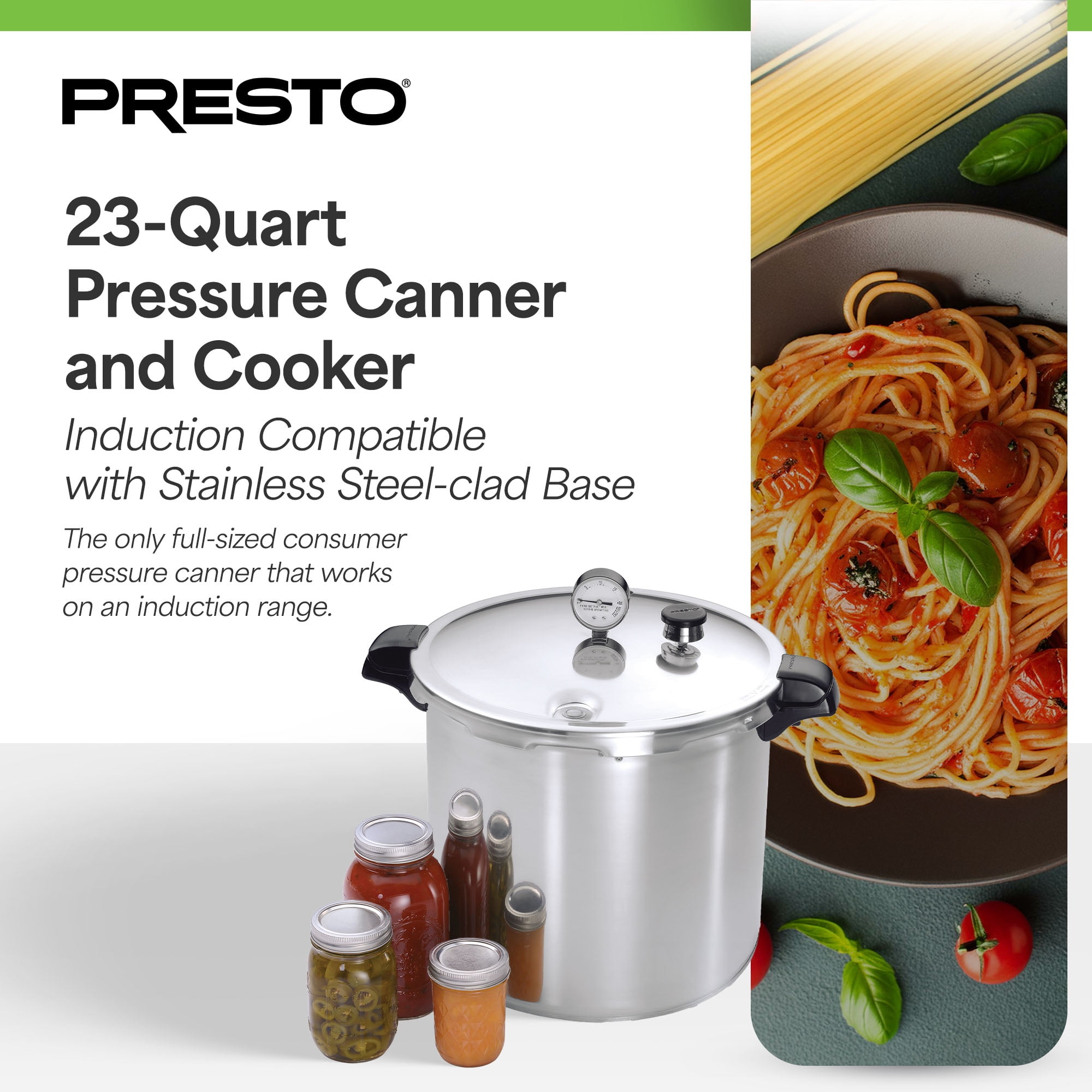 Presto 01784 23 Quart Pressure Boil Canner, Induction, Aluminum