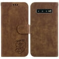 thumbnail image 2 of Compatible with Samsung Galaxy S10 Plus Embossed Cute Tiger Flip Folio Wallet Case Card Pocket Holder Cover, 2 of 5