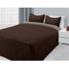 3-Piece Reversible Quilted Bedspread Coverlet Brown & Taupe - Queen Size