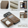 thumbnail image 3 of CaseMe Leather for iPhone 17 Pro Max Case with Card Holder, Wallet Case for Women Men with RFID Blocking, Durable Leather Kickstand Magnetic Clasp Shockproof Phone Case for iPhone 17 Pro Max 6.9-inch, 3 of 9