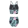 thumbnail image 2 of YONGHS Kid Girls Bikini Set Horse Pattern Swimsuit Criss Cross Back Swimwear Top+Briefs 2-10, 2 of 7