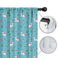 thumbnail image 4 of Blackout Kids Curtains,Blue Cartoon Unicorn Flower Leaf Pattern Childrens Insulated Curtains Set Of 2,Bedroom Essentials,Toddler Room Decor 42"x54", 4 of 5