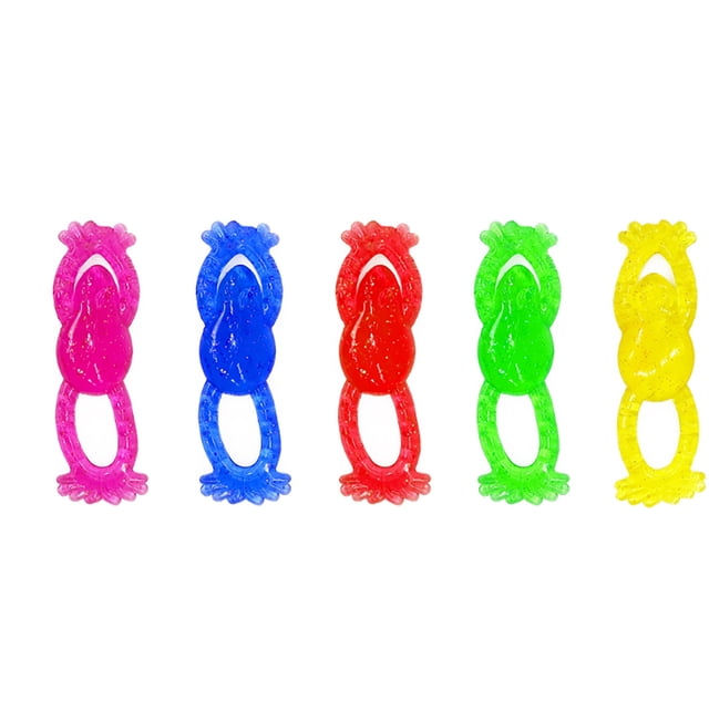 Glitter Stretchy Flying Toy Pack Colorful Elastic Sticky Novelty Jumping Party Easter Birthday Goodie For Kids 5PCS