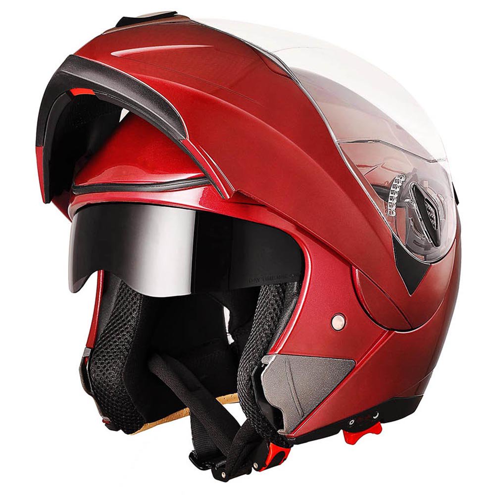 AHR Motorcycle Helmet Modular Flip up Full Face Dual Visor DOT Approved