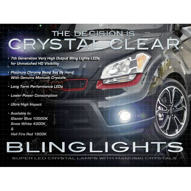 New 10 11 Kia Soul Led Fog Lamps Driving Lights Kit Blue Or White Walmart Com Walmart Com