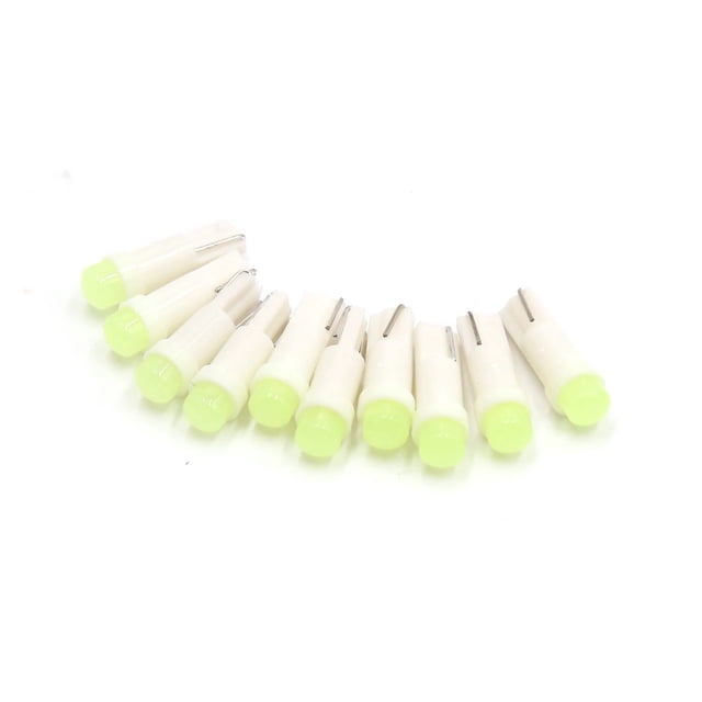 Unique Bargains 10Pcs T5 Ceramics Base 12V 0.5W Ice Blue LED Car Dash Panel Light Bulb Interior
