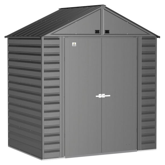 Arrow Select Steel Storage Shed, 8x6, Gris anthracite