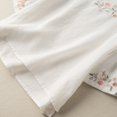 thumbnail image 6 of Women's Short Sleeve T-shirt 3/4 Sleeve Linen Shirts For Women 2025 Cotton Summer Retro Embroidered Boho Tops Casual Trendy Vacation Blouse,White Women's Short sleeve T-shirt XXL, 6 of 6