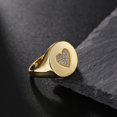 thumbnail image 2 of Chunky Gold Rings - Signet Sings para mujer, anillo de cúpula, anillo de declaración, anillo de acero inoxidable chapado en oro de 18 k, oro rosa Tamaño: 8 Feliz Sencillez, 2 of 4