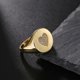 thumbnail image 3 of Anillos de oro grueso - Signet Sings para mujer, anillo de cúpula, anillo de declaración, anillo de acero inoxidable chapado en oro de 18 k, oro-blanco Tamaño: 8 Feliz Sencillez, 3 of 5