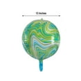 thumbnail image 2 of BalsaCircle 3 Green Round 4D Orbz 13" Marble Mylar Foil Plain Balloons Wedding Decorations, 2 of 8