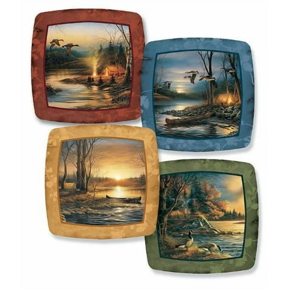 Camping Scenes Square Mini Collector Plates by Terry Redlin