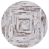 SAFAVIEH Faux Hide Curtis Diamond Area Rug, Beige/Brown, 6' x 6' Round