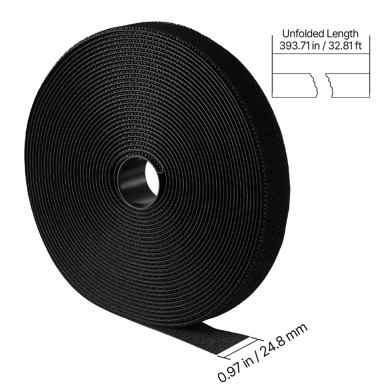 Heavy Duty Nylon Cable Straps with Metal Buckle 52.91LBS, Self-Adhesive Reusable Hook and Loop Tie Wraps for Cable Cord Hose Organization Storage