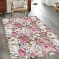 thumbnail image 2 of Area Rug for Living Room, Light Pink Spring Floral Non-Slip Indoor Large Carpet for Bedroom/Dining Room, Vintage Summer Botanical Washable Low-Profile Rectangle Floor Mat Runner Rugs - 3 x 5 Ft, 2 of 8